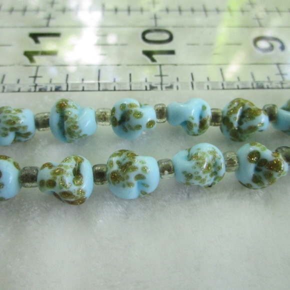 high-quality lot--3 long GLASS flapper bead necklaces, vintage 1960s+ - Picture 5 of 9